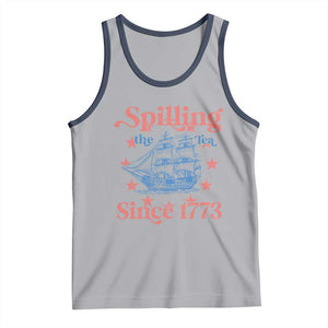 Funny Spilling The Tea Since 1776 Tank Top Us History Teacher 4th Of July TS11 Athletic Heather Navy Print Your Wear