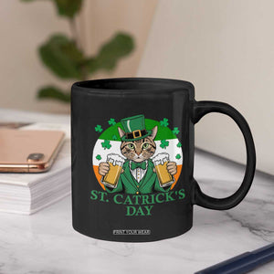 Funny St Catrick's Day Beer Coffee Mug St Patrick's Day Cat Beer Shamrock TS11 Print Your Wear