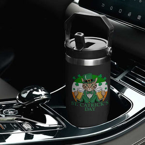 Funny St Catrick's Day Beer Flip Straw Tumbler St Patrick's Day Cat Beer Shamrock TS11 Print Your Wear