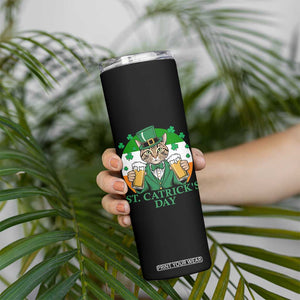 Funny St Catrick's Day Beer Skinny Tumbler St Patrick's Day Cat Beer Shamrock TS11 Print Your Wear