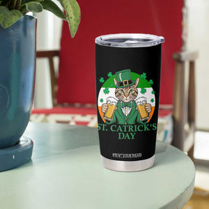 Funny St Catrick's Day Beer Tumbler Cup St Patrick's Day Cat Beer Shamrock TS11 Print Your Wear