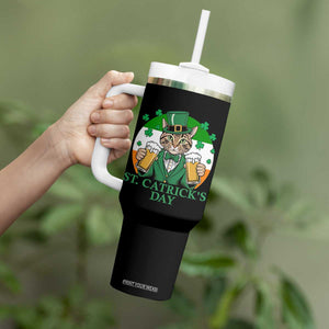 Funny St Catrick's Day Beer Tumbler With Handle St Patrick's Day Cat Beer Shamrock TS11 Print Your Wear