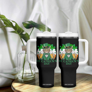 Funny St Catrick's Day Beer Tumbler With Handle St Patrick's Day Cat Beer Shamrock TS11 Print Your Wear