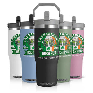 Funny St Patrick's Day Beer Drinking Flip Straw Tumbler Shenanigans Irish Pub Have No Fear Plenty Of Beer TS11 Print Your Wear