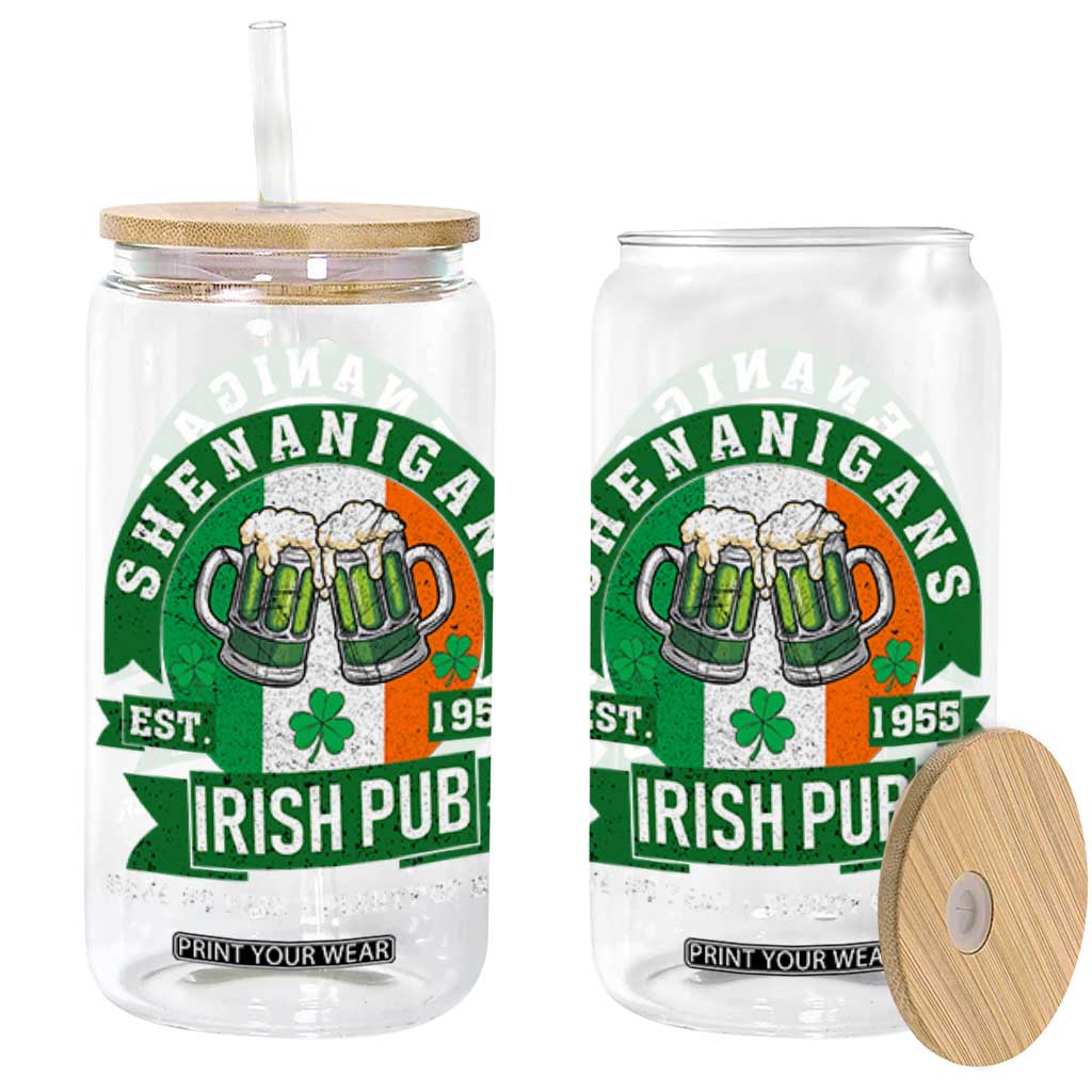 Funny St Patrick's Day Beer Drinking Glass Can Shenanigans Irish Pub Have No Fear Plenty Of Beer TS11 Black Print Your Wear