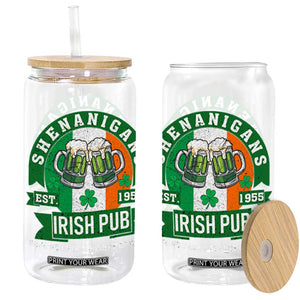 Funny St Patrick's Day Beer Drinking Glass Can Shenanigans Irish Pub Have No Fear Plenty Of Beer TS11 Black Print Your Wear