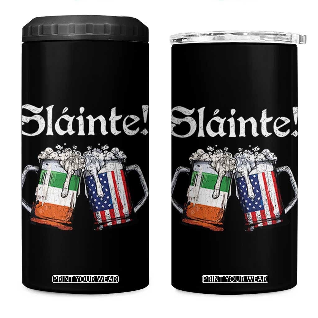 Funny St Patrick's Day Beer Drinking Slainte 4 in 1 Can Cooler Tumbler Irish American Beer TS11 One Size: 16 oz Black Print Your Wear