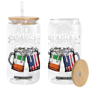 Funny St Patrick's Day Beer Drinking Slainte Glass Can Irish American Beer TS11 Black Print Your Wear