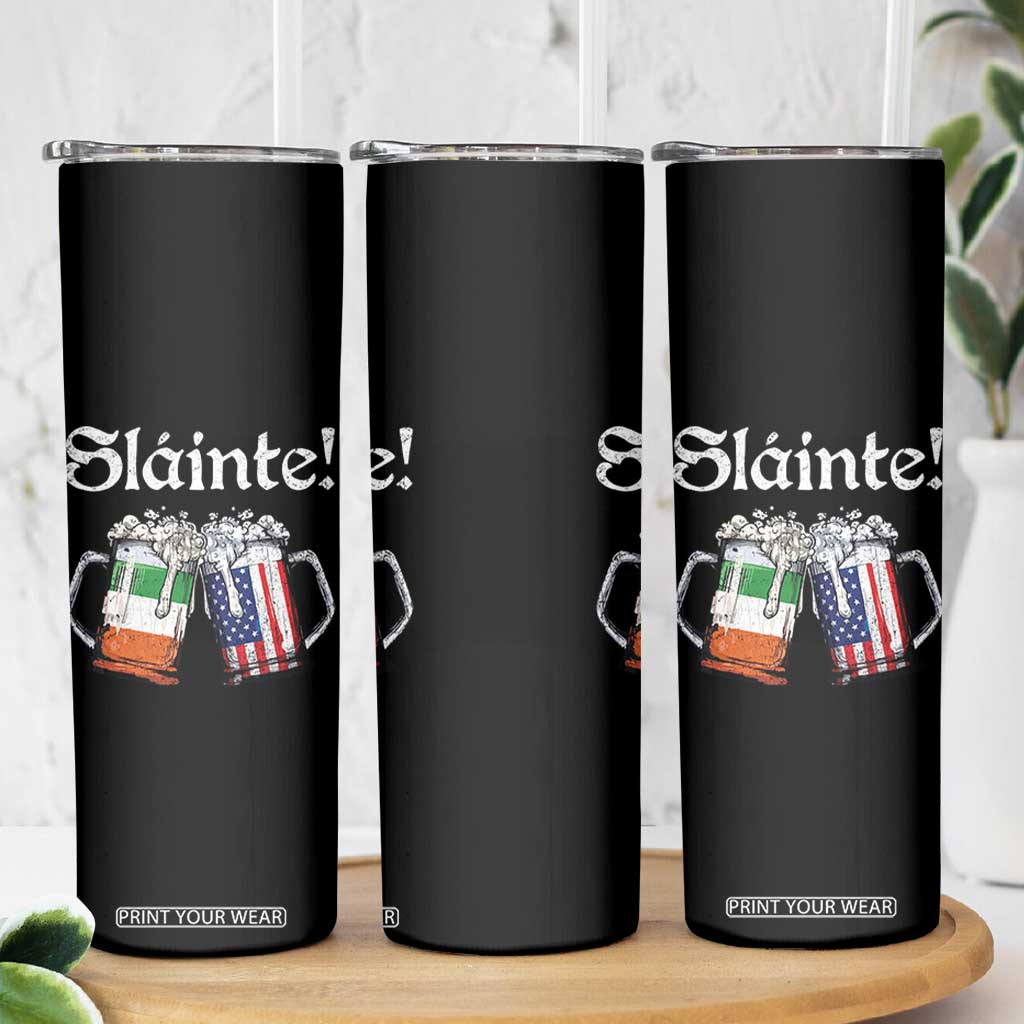 Funny St Patrick's Day Beer Drinking Slainte Skinny Tumbler Irish American Beer TS11 Print Your Wear