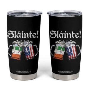 Funny St Patrick's Day Beer Drinking Slainte Tumbler Cup Irish American Beer TS11 Black Print Your Wear