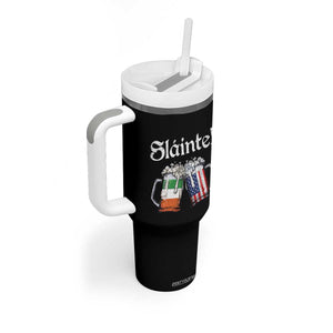 Funny St Patrick's Day Beer Drinking Slainte Tumbler With Handle Irish American Beer TS11 Print Your Wear