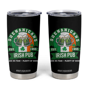 Funny St Patrick's Day Beer Drinking Tumbler Cup Shenanigans Irish Pub Have No Fear Plenty Of Beer TS11 Black Print Your Wear