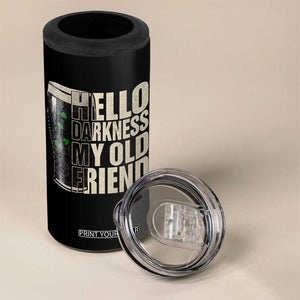 Funny St Patrick's Day Black Irish Beer 4 in 1 Can Cooler Tumbler Hello Darkness My Old Friend Shamrock TS11 Print Your Wear