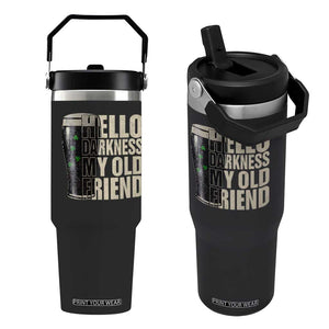 Funny St Patrick's Day Black Irish Beer Flip Straw Tumbler Hello Darkness My Old Friend Shamrock TS11 One Size: 30 oz Black Print Your Wear