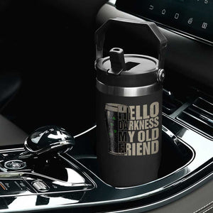 Funny St Patrick's Day Black Irish Beer Flip Straw Tumbler Hello Darkness My Old Friend Shamrock TS11 Print Your Wear