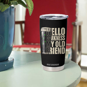Funny St Patrick's Day Black Irish Beer Tumbler Cup Hello Darkness My Old Friend Shamrock TS11 Print Your Wear