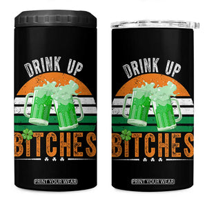 Funny St Patrick's Day Irish Beer Drinking 4 in 1 Can Cooler Tumbler Drink Up Bitches Beer Mug TS11 One Size: 16 oz Black Print Your Wear