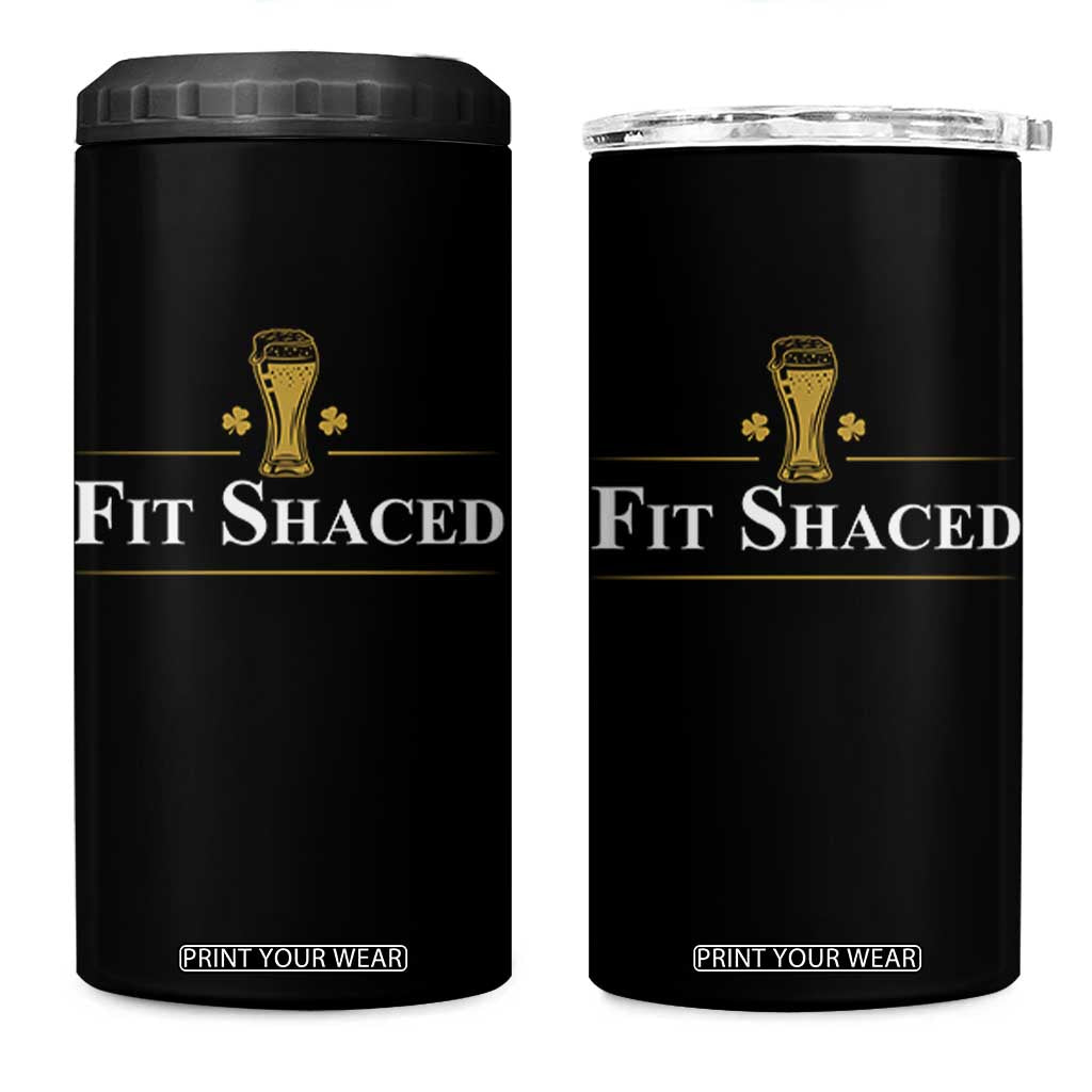 Funny St Patrick's Day Irish Beer Drinking 4 in 1 Can Cooler Tumbler Fit Shaced Shamrock TS11 One Size: 16 oz Black Print Your Wear