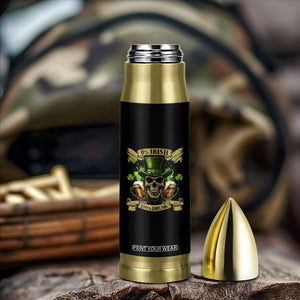 Funny St Patrick's Day Irish Beer Drinking Bullet Tumbler 0% Irish 100% Drunk Skull TS11 Print Your Wear