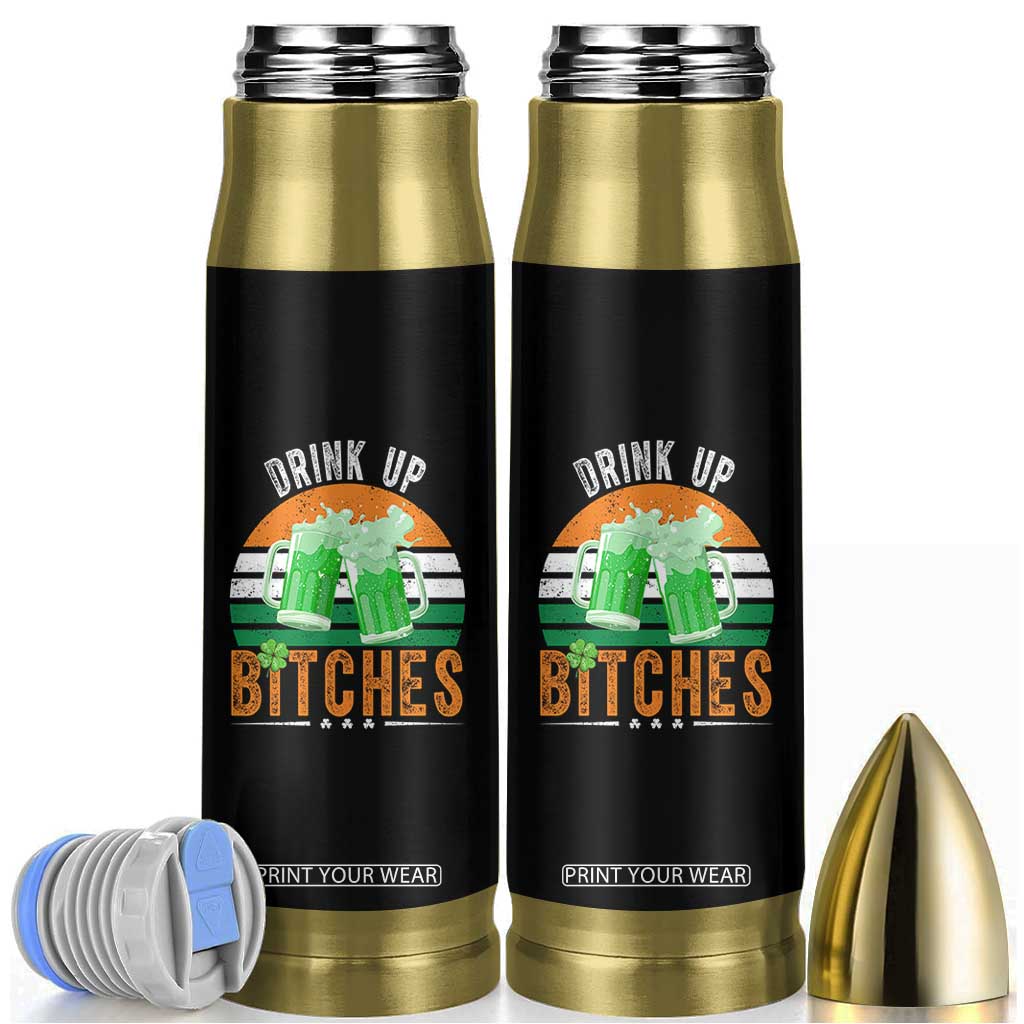 Funny St Patrick's Day Irish Beer Drinking Bullet Tumbler Drink Up Bitches Beer Mug TS11 Black Print Your Wear