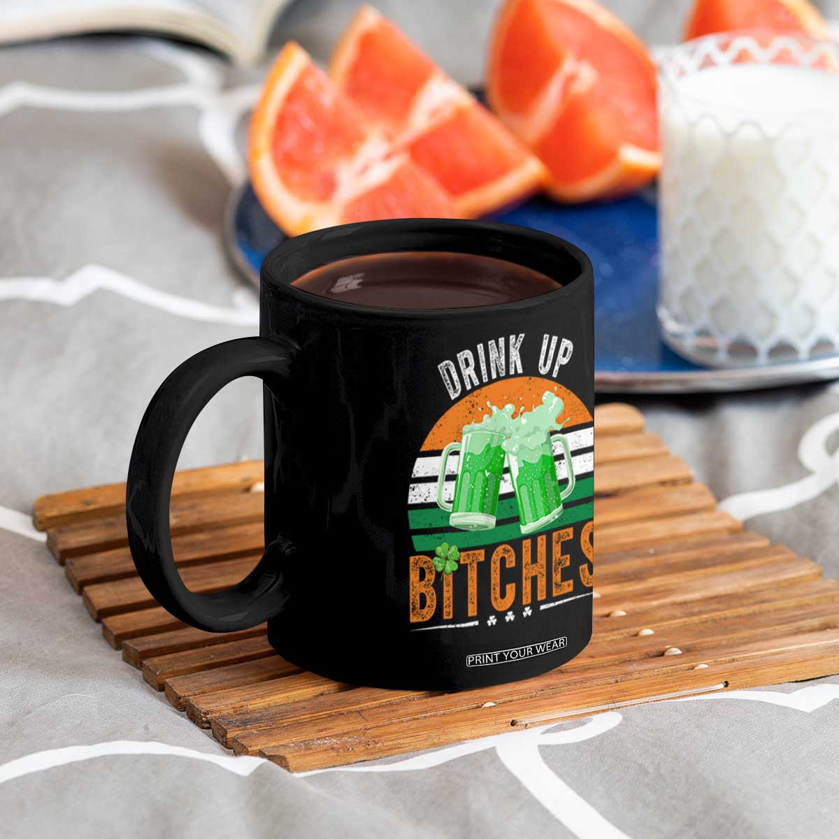 Funny St Patrick's Day Irish Beer Drinking Coffee Mug Drink Up Bitches Beer Mug TS11 Print Your Wear