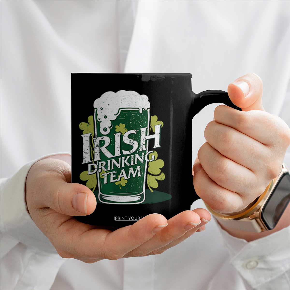 Funny St Patrick's Day Irish Beer Drinking Coffee Mug Irish Drinking Team Green Beer Shamrock TS11 Print Your Wear
