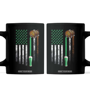 Funny St Patrick's Day Irish Beer Drinking Coffee Mug Vintage Irish American Flag TS11 Black Print Your Wear
