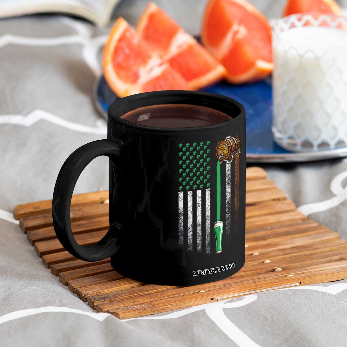Funny St Patrick's Day Irish Beer Drinking Coffee Mug Vintage Irish American Flag TS11 Print Your Wear
