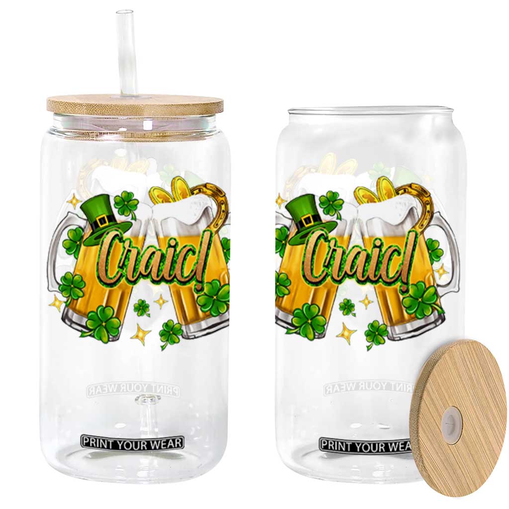 Funny St Patrick's Day Irish Beer Drinking Craic Glass Can TS11 Black Print Your Wear