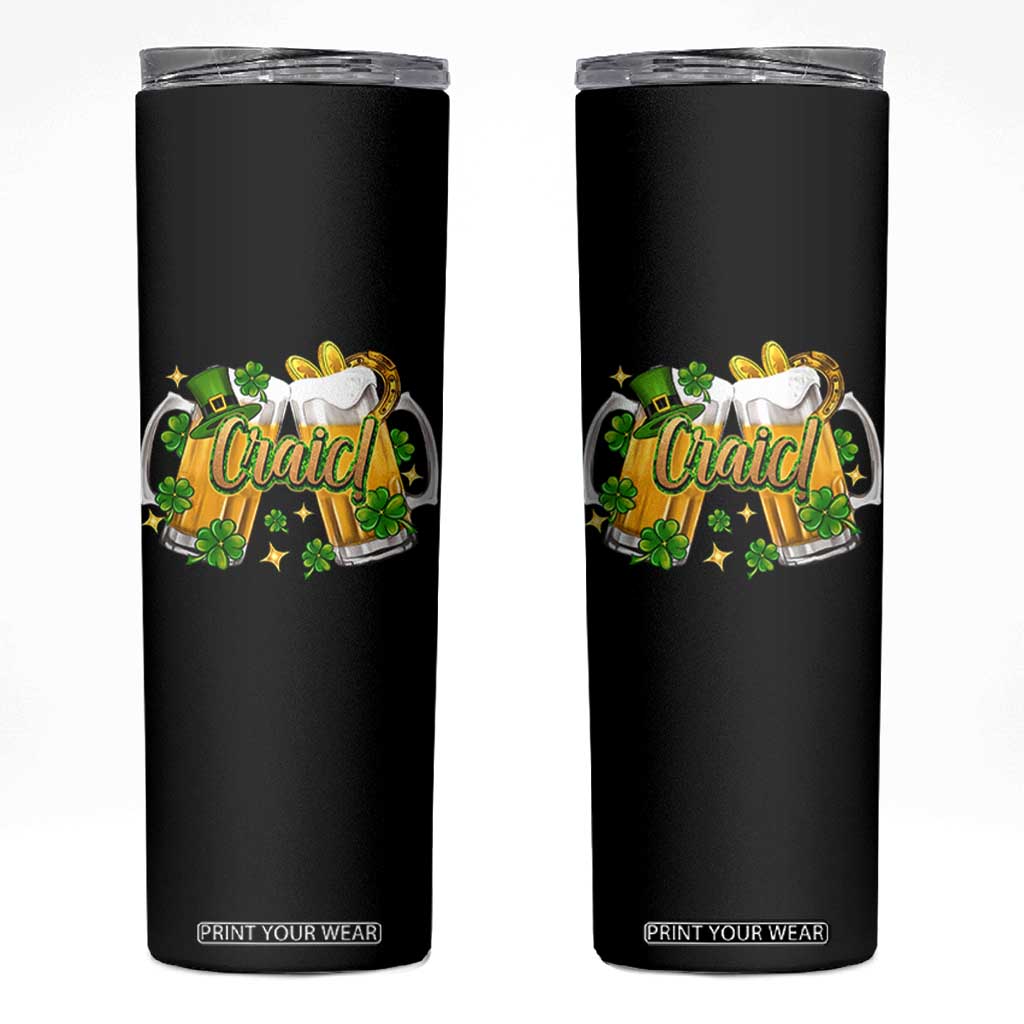 Funny St Patrick's Day Irish Beer Drinking Craic Skinny Tumbler TS11 Black Print Your Wear