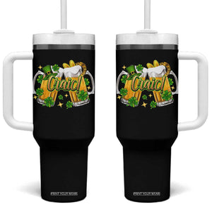 Funny St Patrick's Day Irish Beer Drinking Craic Tumbler With Handle TS11 One Size: 40 oz Black Print Your Wear