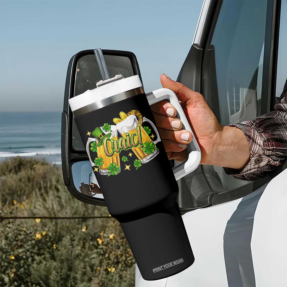 Funny St Patrick's Day Irish Beer Drinking Craic Tumbler With Handle TS11 Print Your Wear