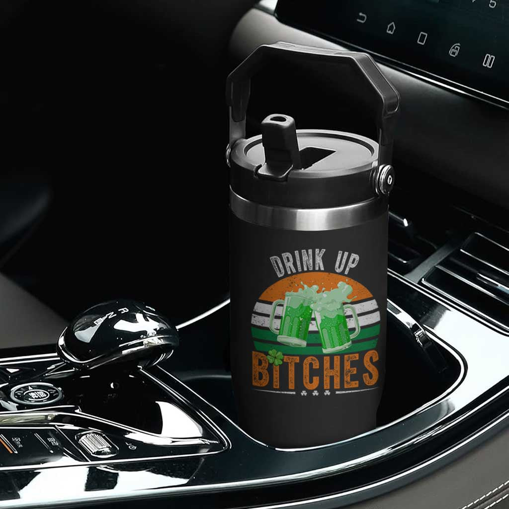 Funny St Patrick's Day Irish Beer Drinking Flip Straw Tumbler Drink Up Bitches Beer Mug TS11 Print Your Wear