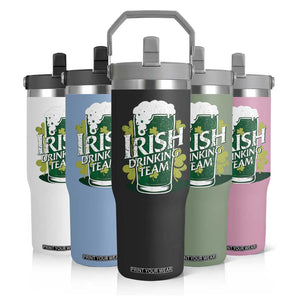Funny St Patrick's Day Irish Beer Drinking Flip Straw Tumbler Irish Drinking Team Green Beer Shamrock TS11 Print Your Wear