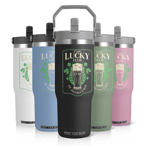 Funny St Patrick's Day Irish Beer Drinking Flip Straw Tumbler The Lucky Beer Club Horseshoe TS11 Print Your Wear