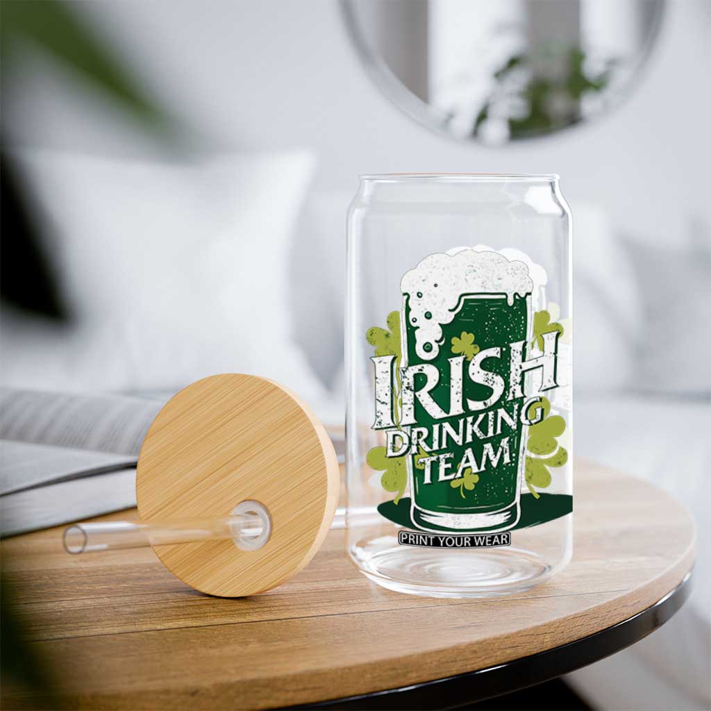 Funny St Patrick's Day Irish Beer Drinking Glass Can Irish Drinking Team Green Beer Shamrock TS11 Print Your Wear