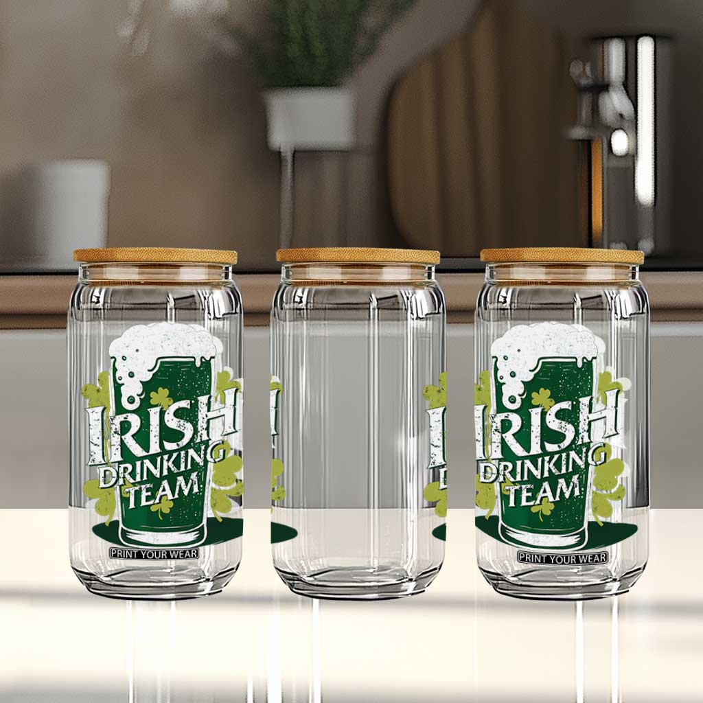 Funny St Patrick's Day Irish Beer Drinking Glass Can Irish Drinking Team Green Beer Shamrock TS11 Print Your Wear