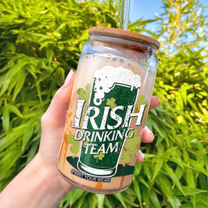 Funny St Patrick's Day Irish Beer Drinking Glass Can Irish Drinking Team Green Beer Shamrock TS11 Print Your Wear