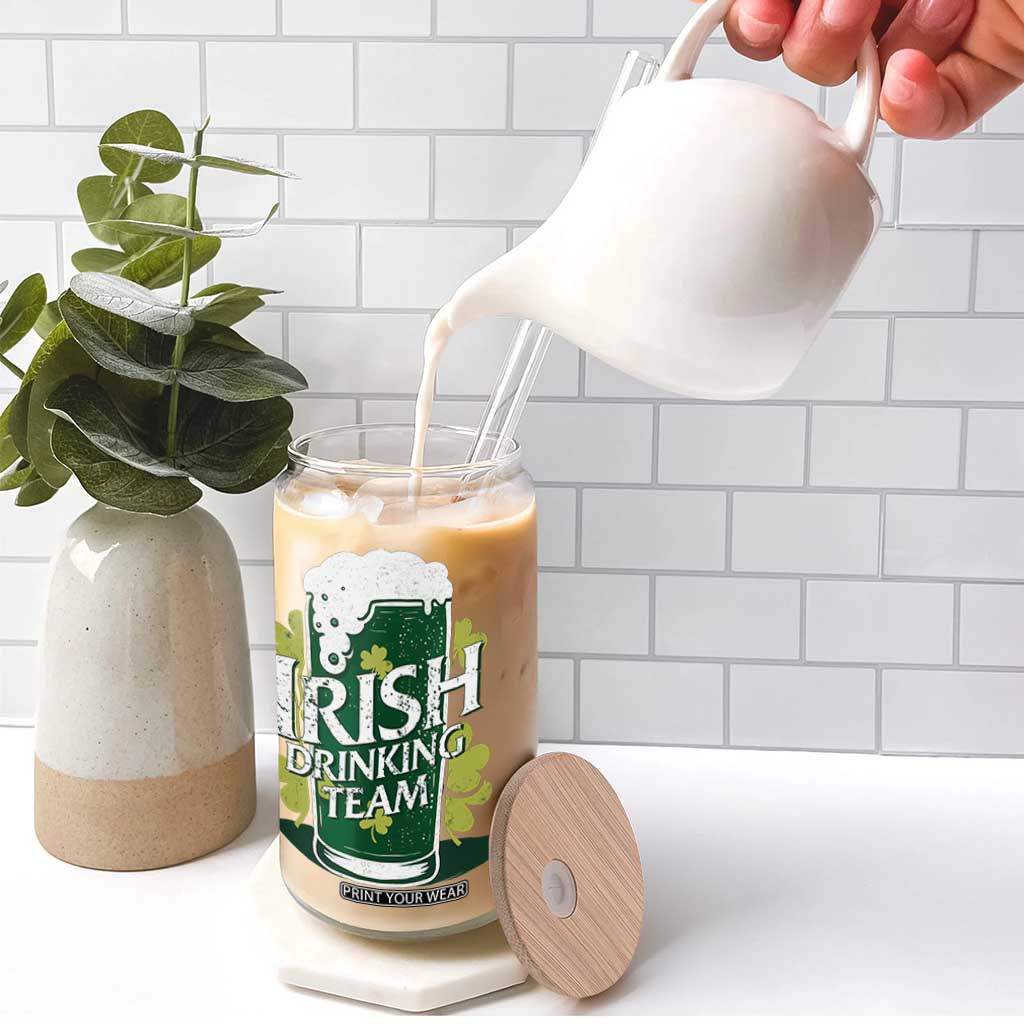 Funny St Patrick's Day Irish Beer Drinking Glass Can Irish Drinking Team Green Beer Shamrock TS11 Print Your Wear