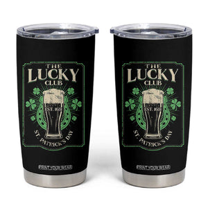 Funny St Patrick's Day Irish Beer Drinking Tumbler Cup The Lucky Beer Club Horseshoe TS11 Black Print Your Wear