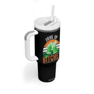 Funny St Patrick's Day Irish Beer Drinking Tumbler With Handle Drink Up Bitches Beer Mug TS11 Print Your Wear