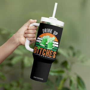 Funny St Patrick's Day Irish Beer Drinking Tumbler With Handle Drink Up Bitches Beer Mug TS11 Print Your Wear