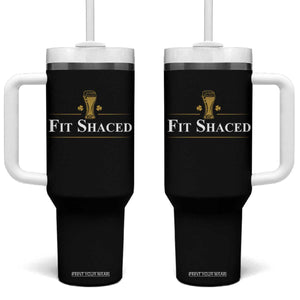 Funny St Patrick's Day Irish Beer Drinking Tumbler With Handle Fit Shaced Shamrock TS11 One Size: 40 oz Black Print Your Wear