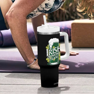 Funny St Patrick's Day Irish Beer Drinking Tumbler With Handle Irish Drinking Team Green Beer Shamrock TS11 Print Your Wear
