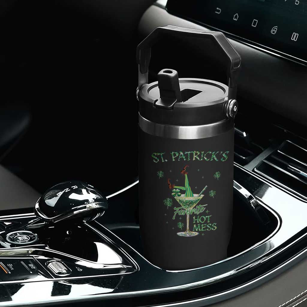 Funny St Patrick's Favorite Hot Mess Flip Straw Tumbler Drunk Leprechaun Cocktail TS11 Print Your Wear