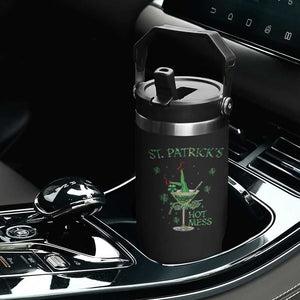 Funny St Patrick's Favorite Hot Mess Flip Straw Tumbler Drunk Leprechaun Cocktail TS11 Print Your Wear