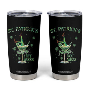 Funny St Patrick's Favorite Hot Mess Tumbler Cup Drunk Leprechaun Cocktail TS11 Black Print Your Wear