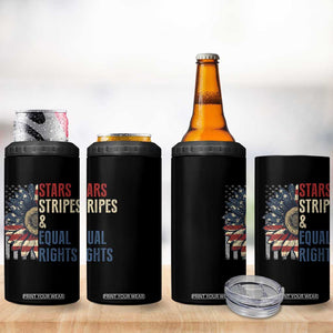 Funny Stars Stripes And Equal Rights 4 in 1 Can Cooler Tumbler 4th Of July Women's Rights Sunflower TS11 Print Your Wear