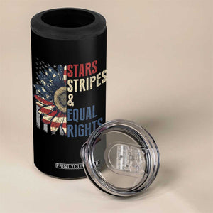 Funny Stars Stripes And Equal Rights 4 in 1 Can Cooler Tumbler 4th Of July Women's Rights Sunflower TS11 Print Your Wear