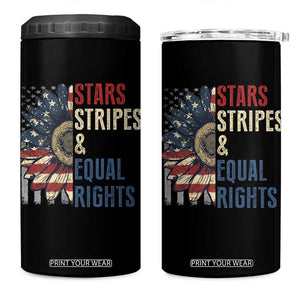 Funny Stars Stripes And Equal Rights 4 in 1 Can Cooler Tumbler 4th Of July Women's Rights Sunflower TS11 One Size: 16 oz Black Print Your Wear